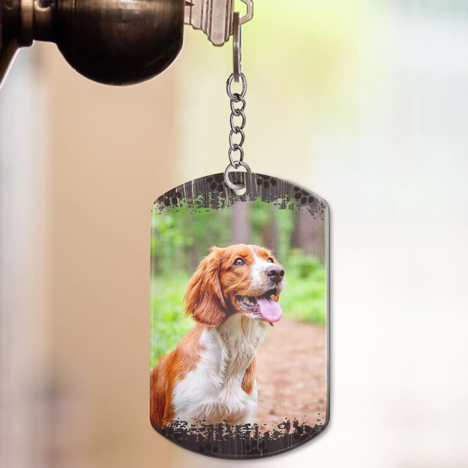 Custom Photo When Tomorrow Starts Without Me - Dog Memorial Gifts For Loss Of Dog - Personalized Aluminum Keychain - Image 3