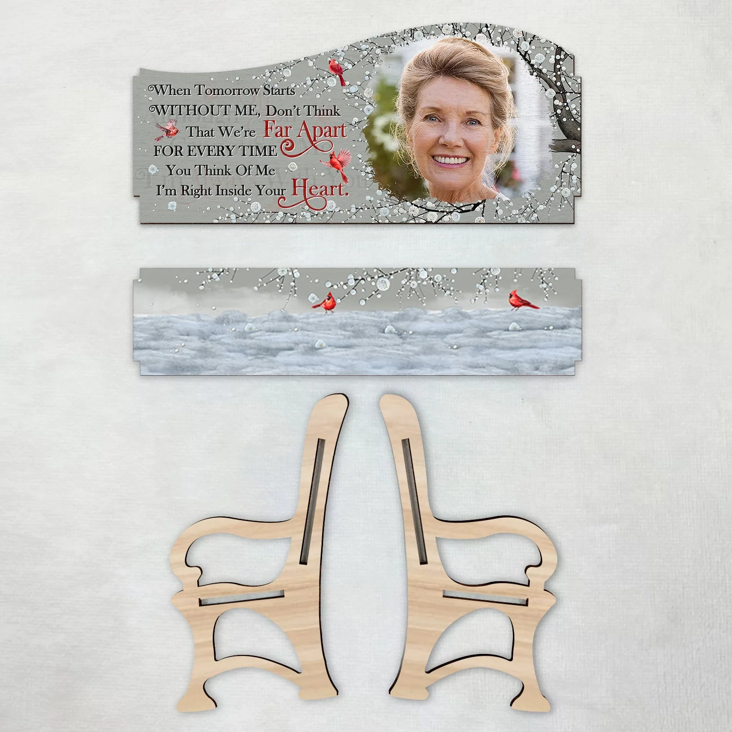 Custom Photo When Tomorrow Starts Without Me - Memorial Gift For Family, Cat Lovers, Dog Lovers - Personalized Memorial Bench - Image 4