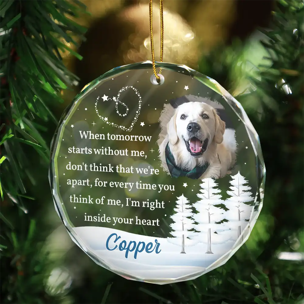 Custom Photo When Tomorrow Starts Without Me Memorial - Personalized Glass Ornament - Image 3