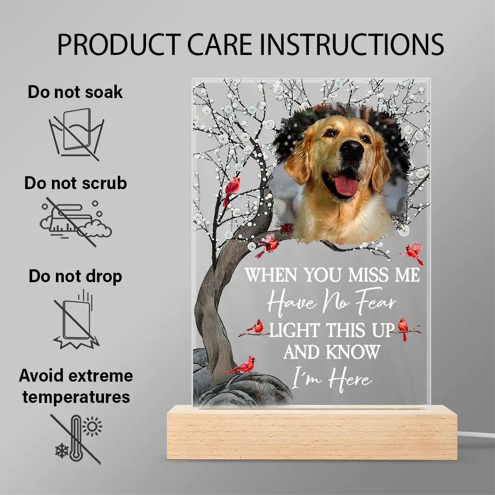 Custom Photo When You Miss Me Have No Fear Memorial - Personalized 3D Led Light Wooden Base - Image 6