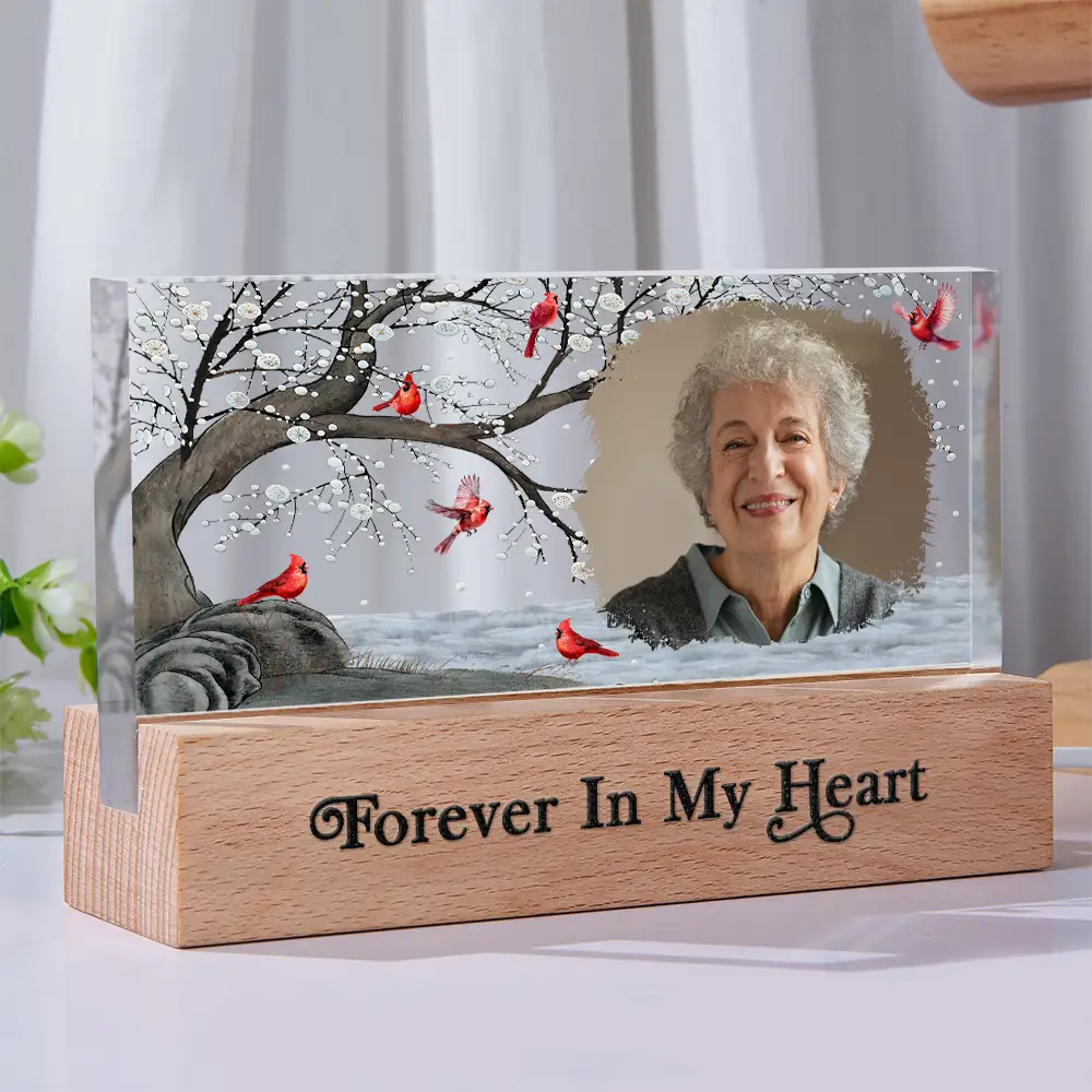 Custom Photo When You Miss Me Have No Fear Memorial - Personalized Rectangle LED Light - Image 2