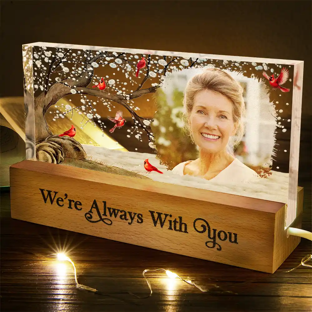 Custom Photo When You Miss Me Have No Fear Memorial - Personalized Rectangle LED Light - Image 5