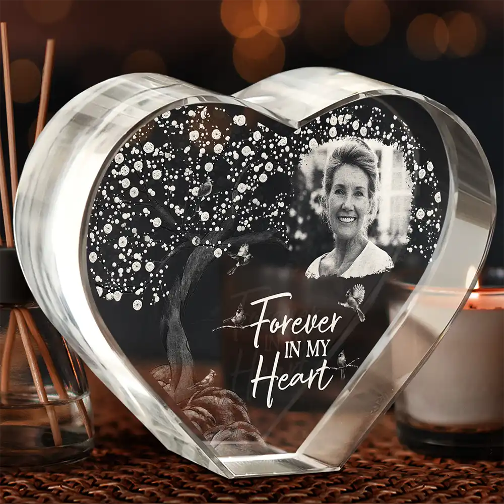 Custom Photo When You Miss Me Have No Fear - Personalized Crystal Heart - Image 3