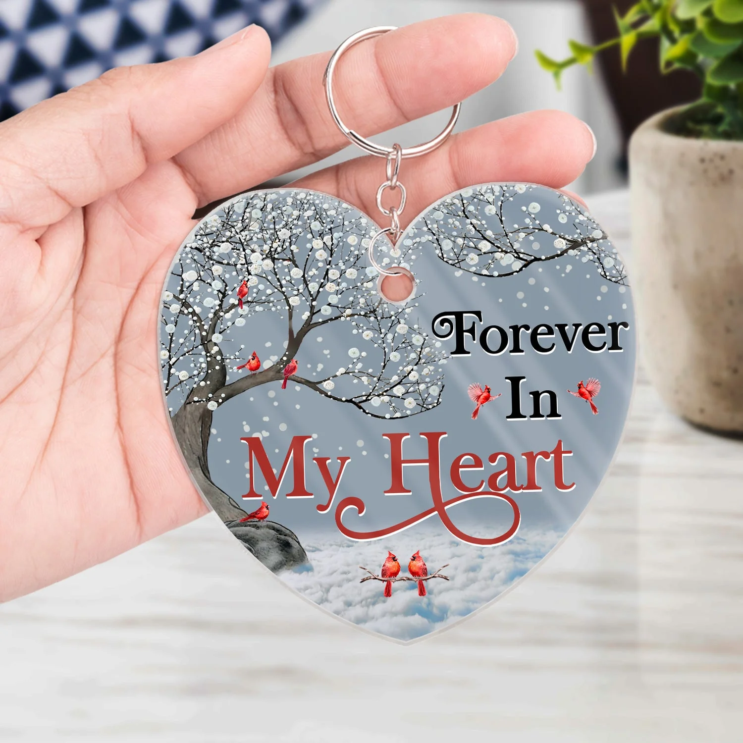 Custom Photo When You Miss Me Hold This Little Heart - Loving, Memorial Gift For Family, Siblings, Friends - Personalized Acrylic Keychain - Image 4