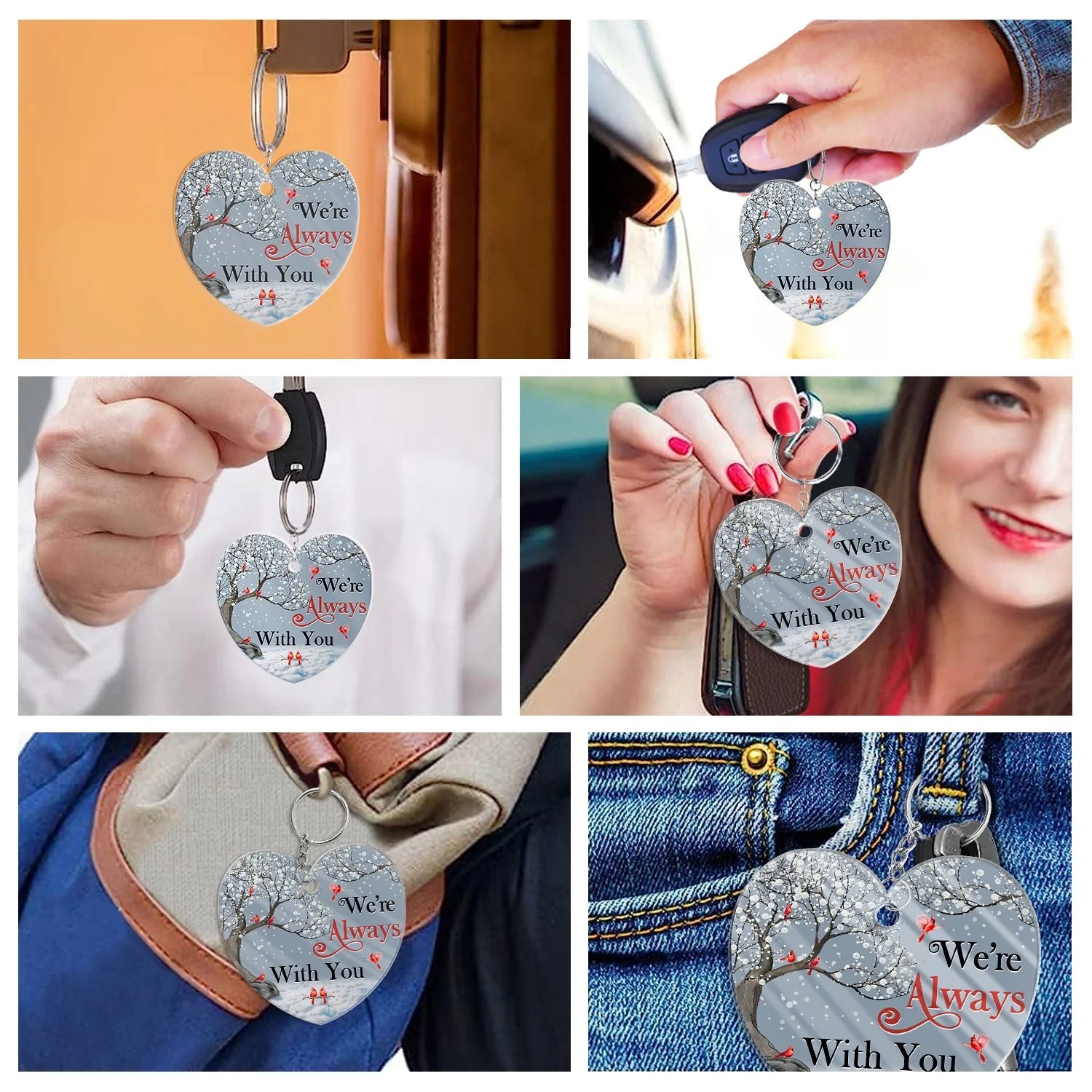 Custom Photo When You Miss Me Hold This Little Heart - Loving, Memorial Gift For Family, Siblings, Friends - Personalized Acrylic Keychain - Image 6