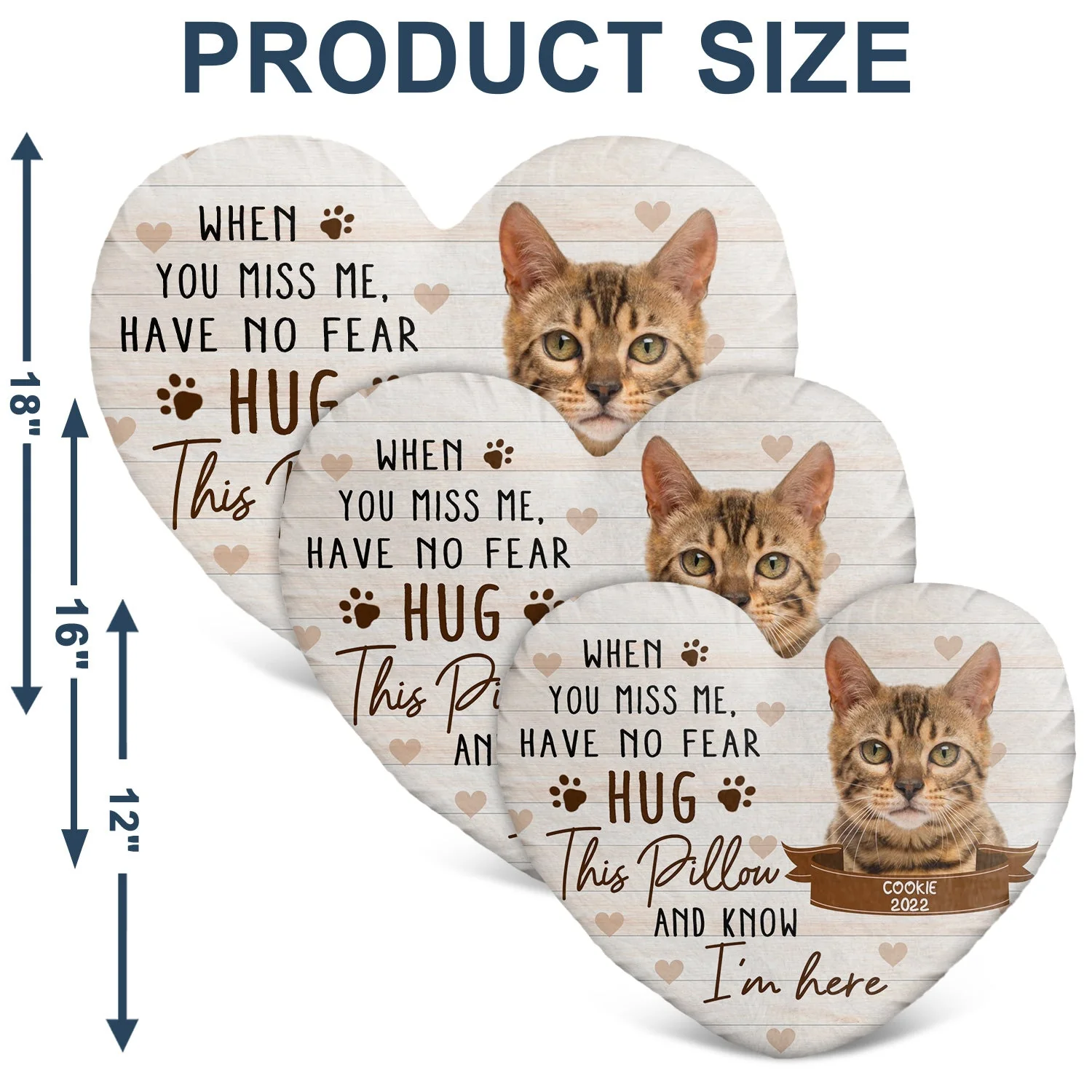 Custom Photo When You Miss Me - Loving, Memorial Gift For Dog Lovers, Cat Lovers - Personalized Heart Shaped Pillow - Image 7