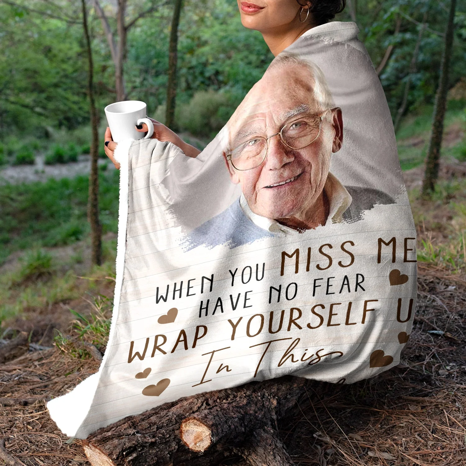 Custom Photo When You Miss Me - Loving, Memorial Gift For Family, Siblings, Friends, Dog Lovers, Cat Lovers - Personalized Fleece Blanket - Image 5