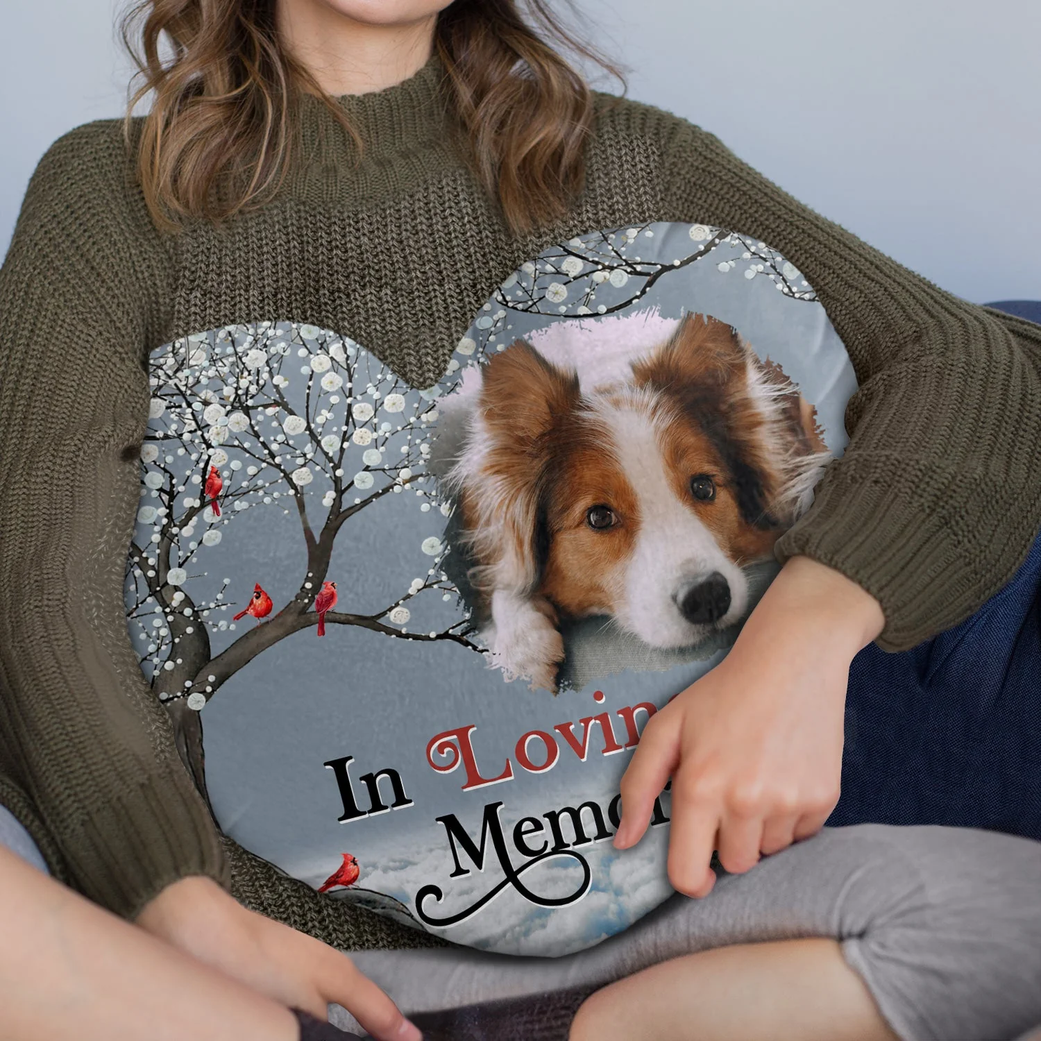 Custom Photo When You Miss Me - Loving, Memorial Gift For Family, Siblings, Friends - Personalized Heart Shaped Pillow - Image 3
