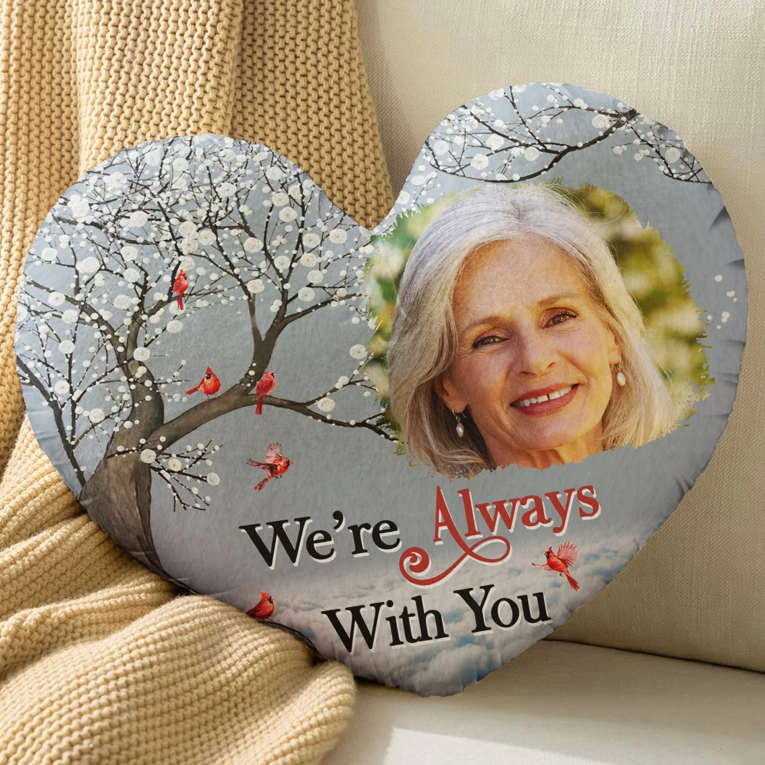 Custom Photo When You Miss Me - Loving, Memorial Gift For Family, Siblings, Friends - Personalized Heart Shaped Pillow - Image 4