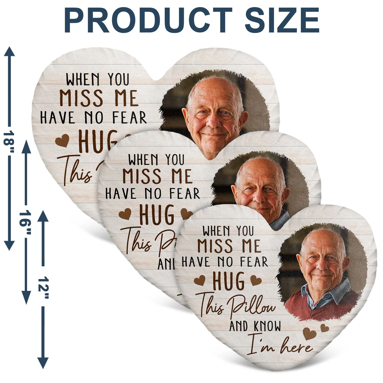 Custom Photo When You Miss Me - Memorial Gift For Family, Siblings, Friends - Personalized Heart Shaped Pillow - Image 6