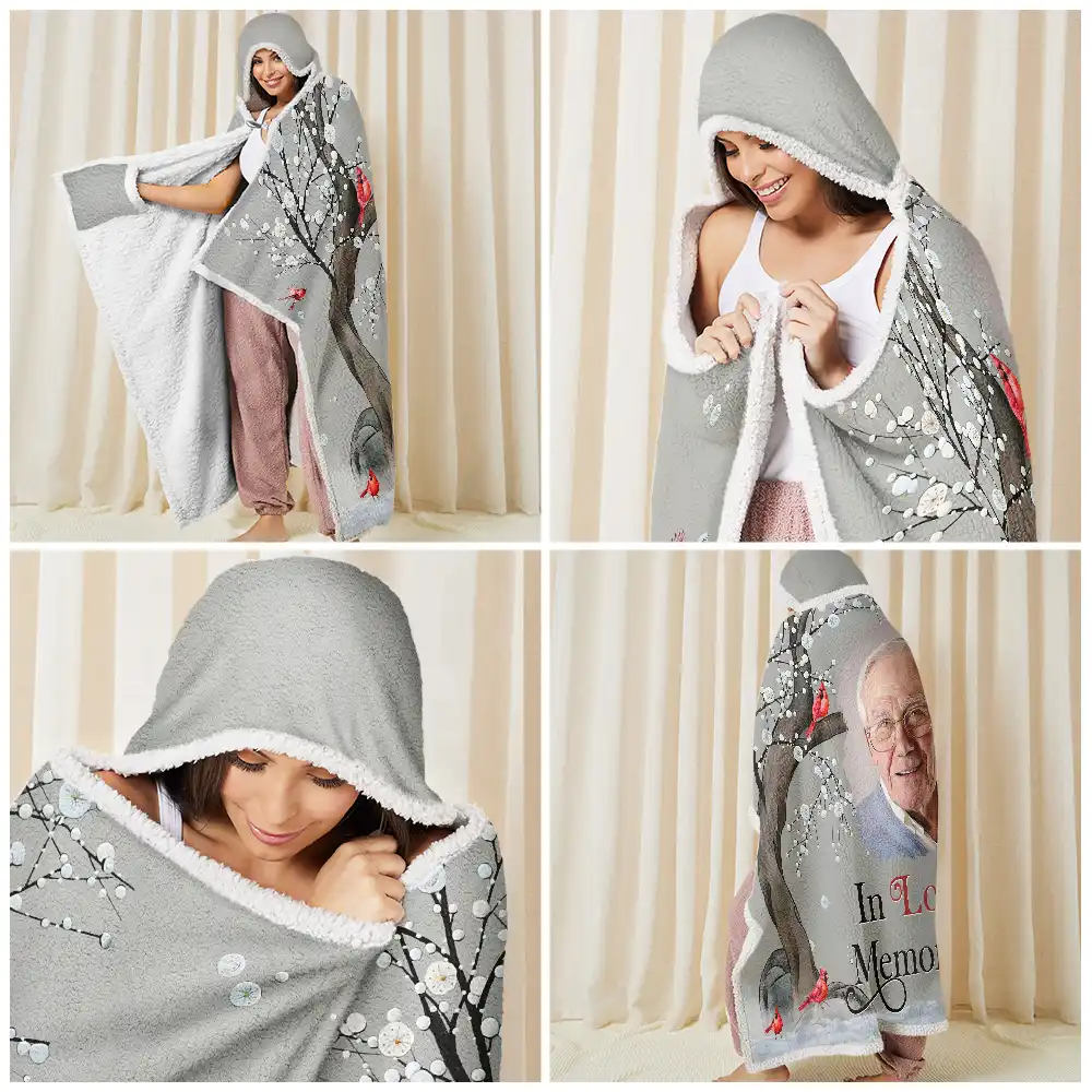 Custom Photo When You Miss Me Memorial - Personalized Wearable Hooded Blanket - Image 6