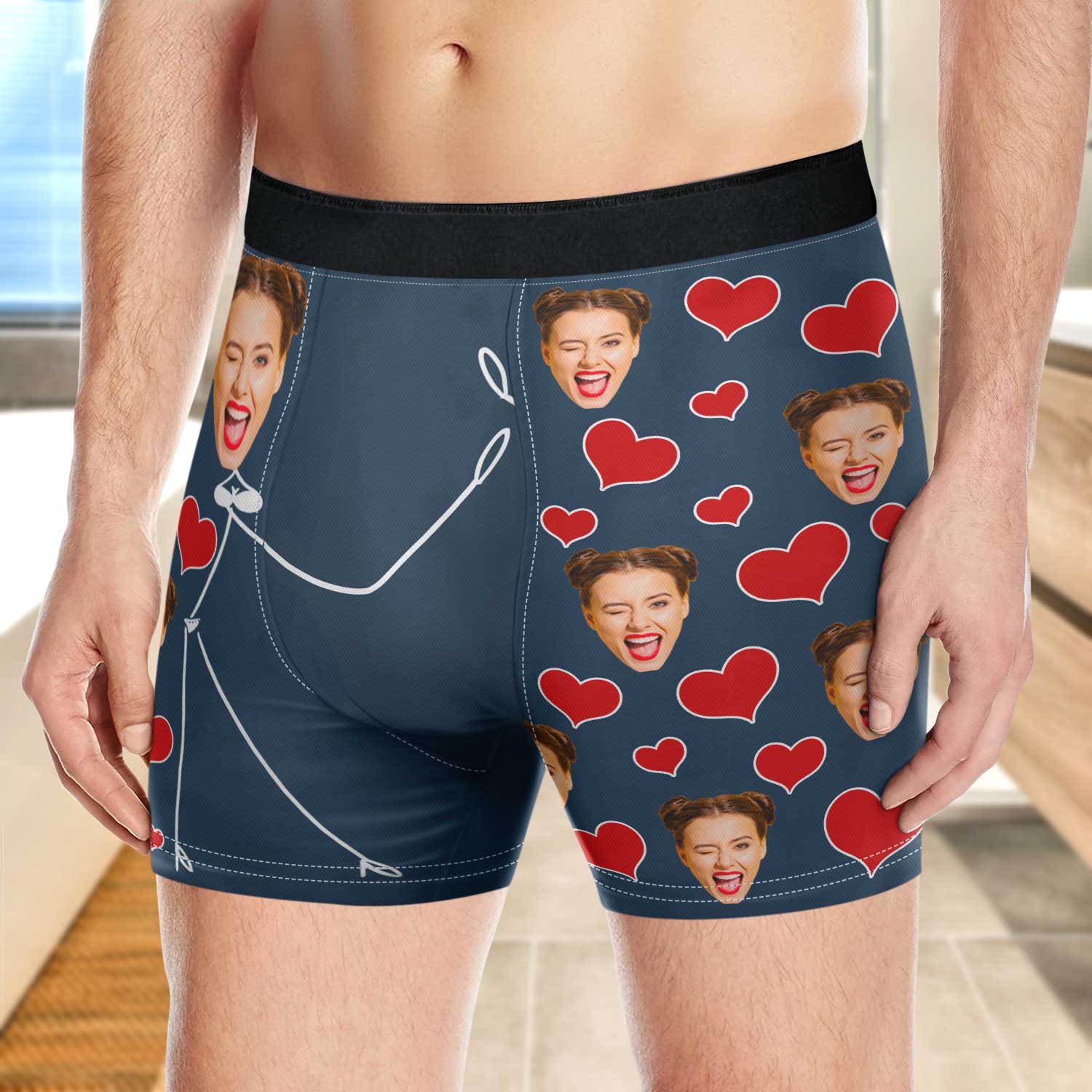 Custom Photo Wife Face Girlfriend Face - Funny Gift For Husband, Boyfriend - Personalized Men's Boxer Briefs - Image 4