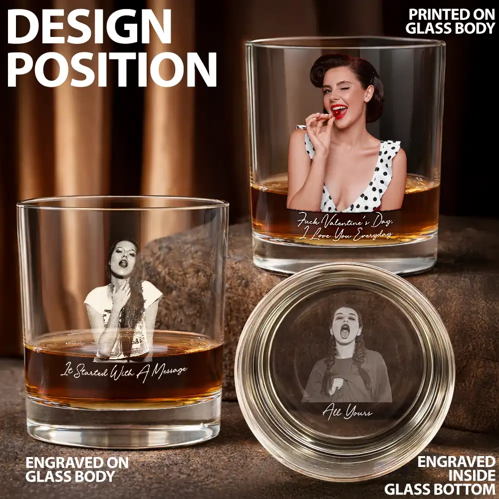 Custom Photo Wife Girlfriend Sexy Photo - Personalized Whiskey Glass - Image 3