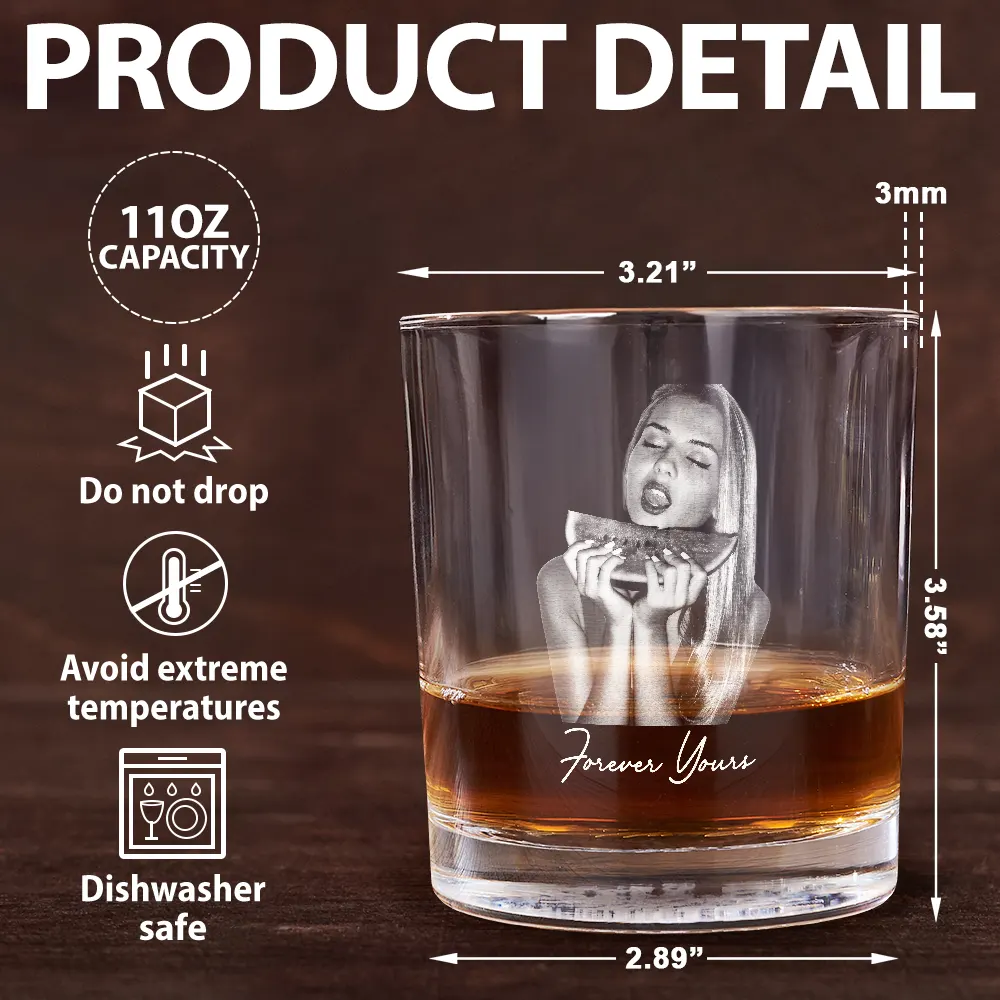 Custom Photo Wife Girlfriend Sexy Photo - Personalized Whiskey Glass - Image 7