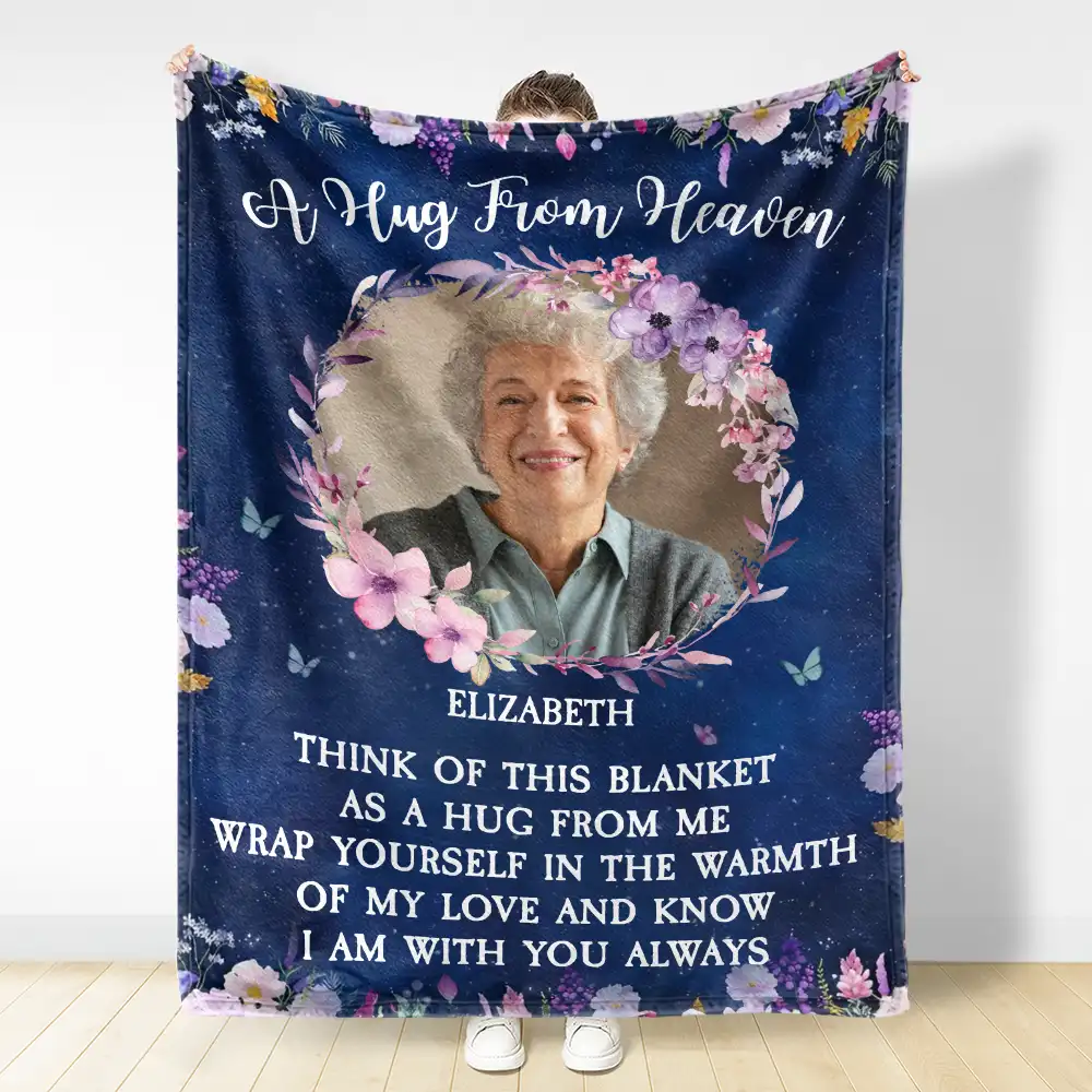 Custom Photo Wrap Yourself In The Warmth Of My Love - Personalized Fleece Blanket, Sherpa Blanket - Image 3