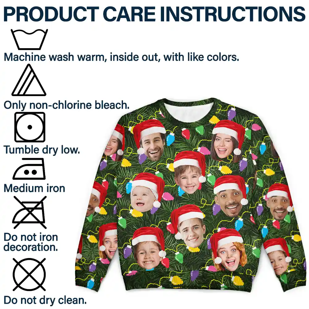 Custom Photo Xmas Led Light - Personalized Unisex Ugly Sweater - Image 8