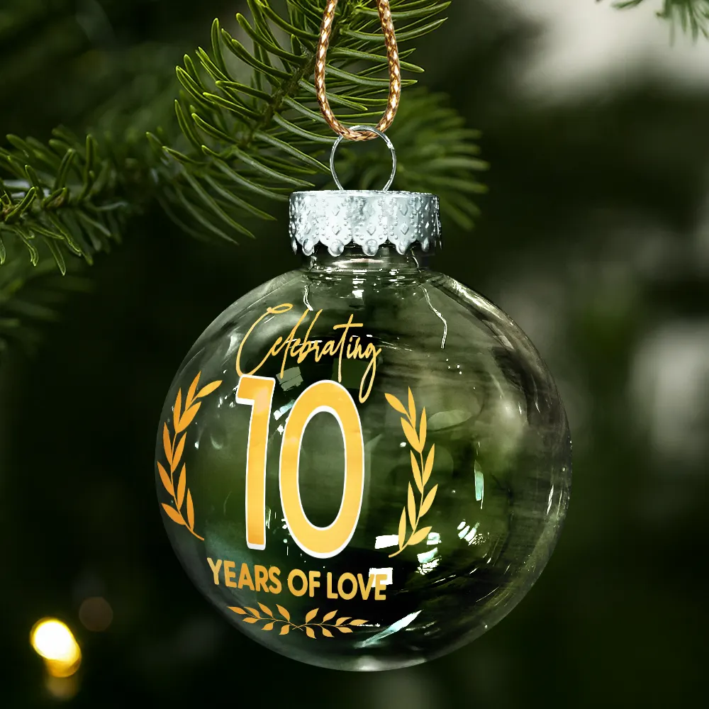 Custom Photo Year Of Love Wedding Anniversary - Personalized Ball Ornament - Image 2