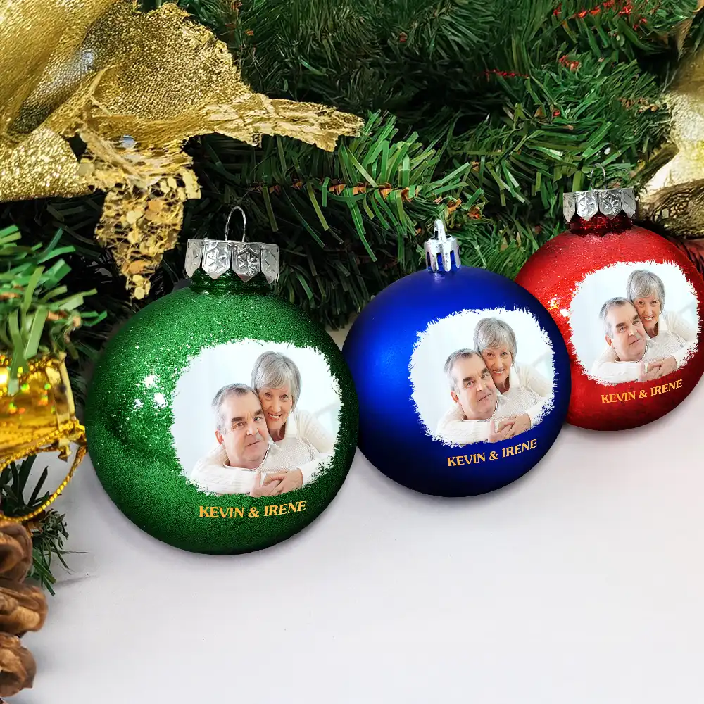 Custom Photo Year Of Love Wedding Anniversary - Personalized Ball Ornament - Image 4