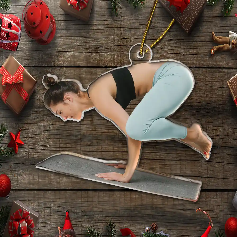 Custom Photo Yoga Lovers - Personalized Acrylic Photo Ornament - Image 7