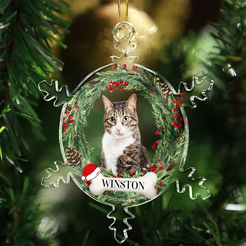 Custom Photo You Always In My Heart - Personalized Snowflakes Shaped Glass Ornament - Image 4
