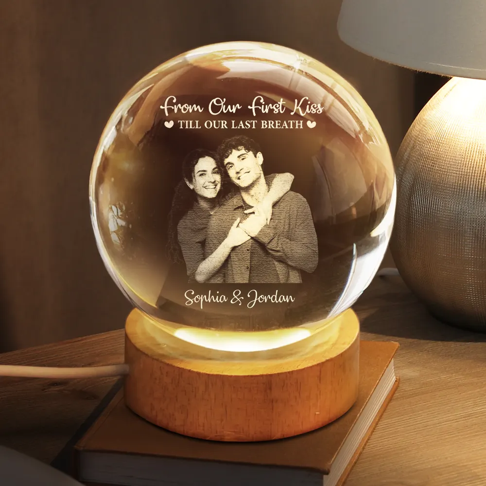 Custom Photo You And Me We Got This - Personalized Crystal Globe Lamp - Image 3