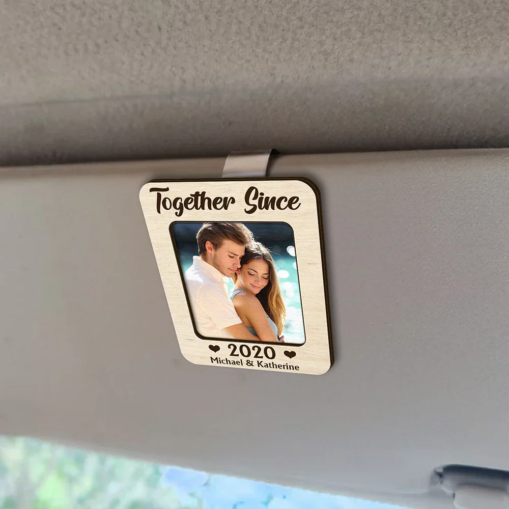 Custom Photo You And Me We Got This - Personalized Custom Shaped Car Visor Clip - Image 2