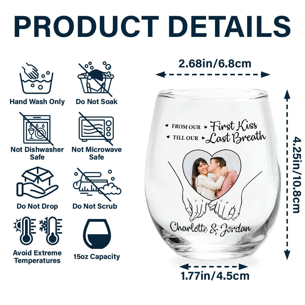 Custom Photo You And Me We Got This - Personalized Stemless Wine Glass - Image 5