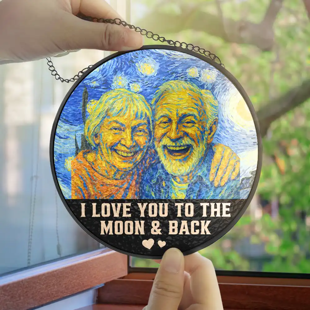 Custom Photo You And Me We Got This Under Starry Night - Personalized Stained Glass Window Hanging Suncatcher - Image 5