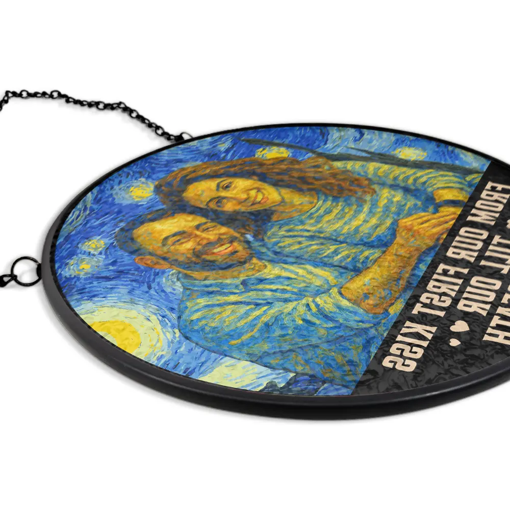 Custom Photo You And Me We Got This Under Starry Night - Personalized Stained Glass Window Hanging Suncatcher - Image 6