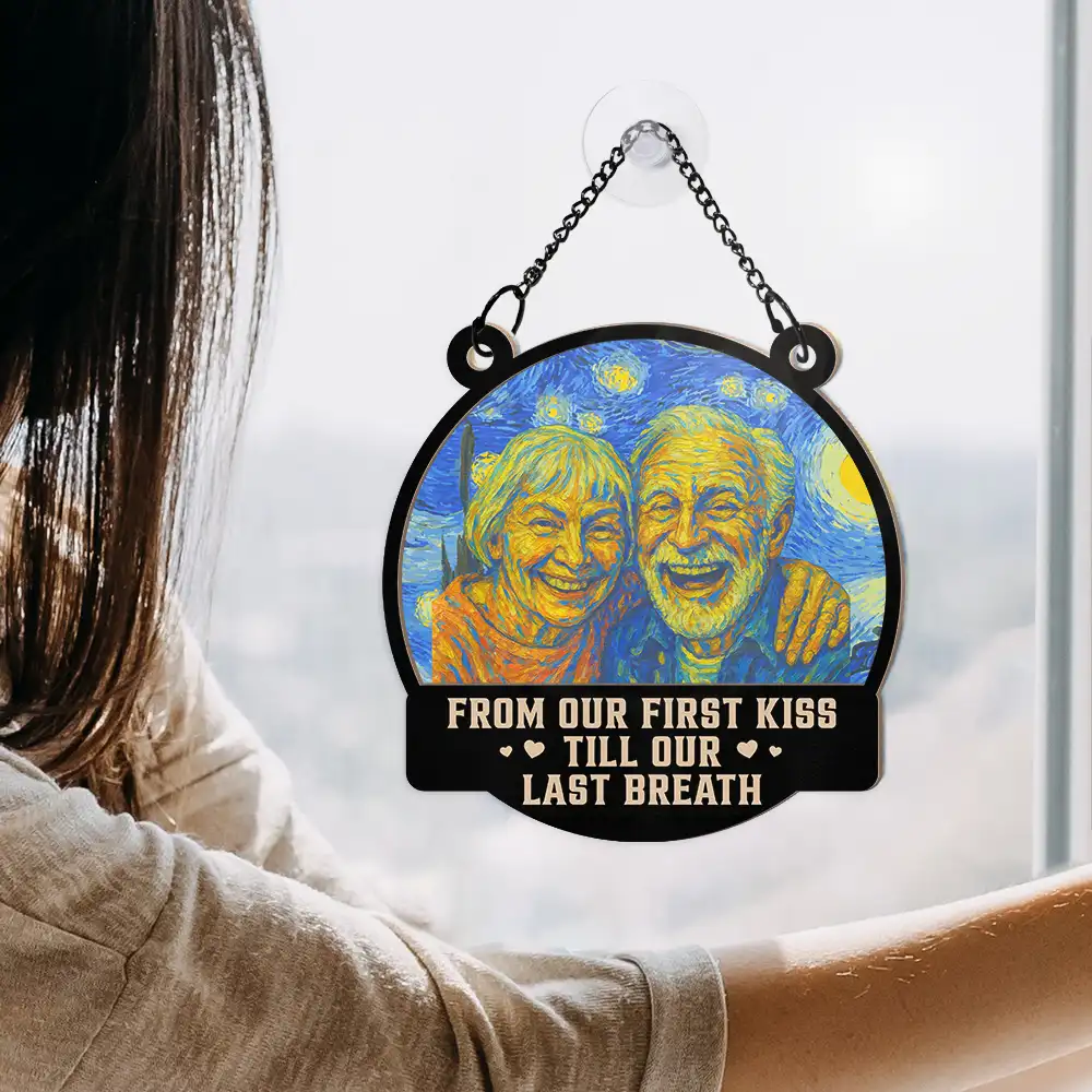 Custom Photo You And Me We Got This Under Starry Night - Personalized Window Hanging Suncatcher Ornament - Image 5