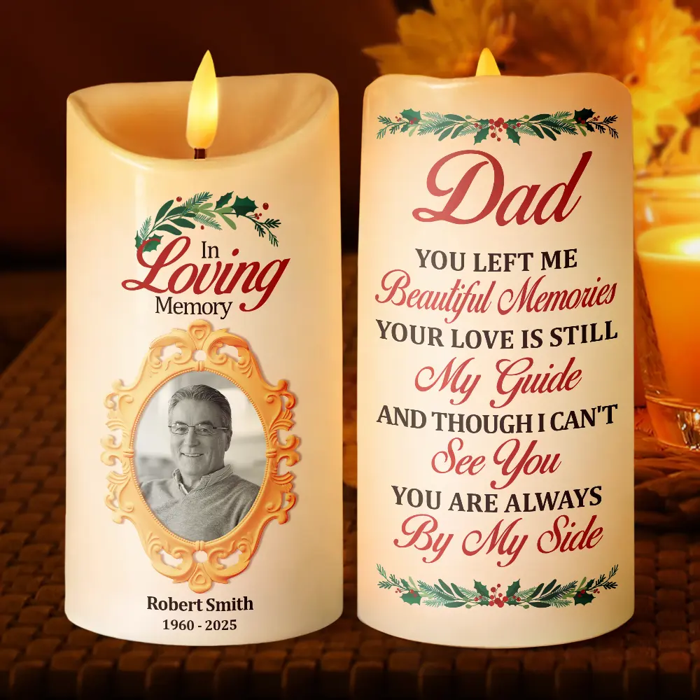 Custom Photo You Are Always By My Side - Personalized Flameless LED Candle - Image 2