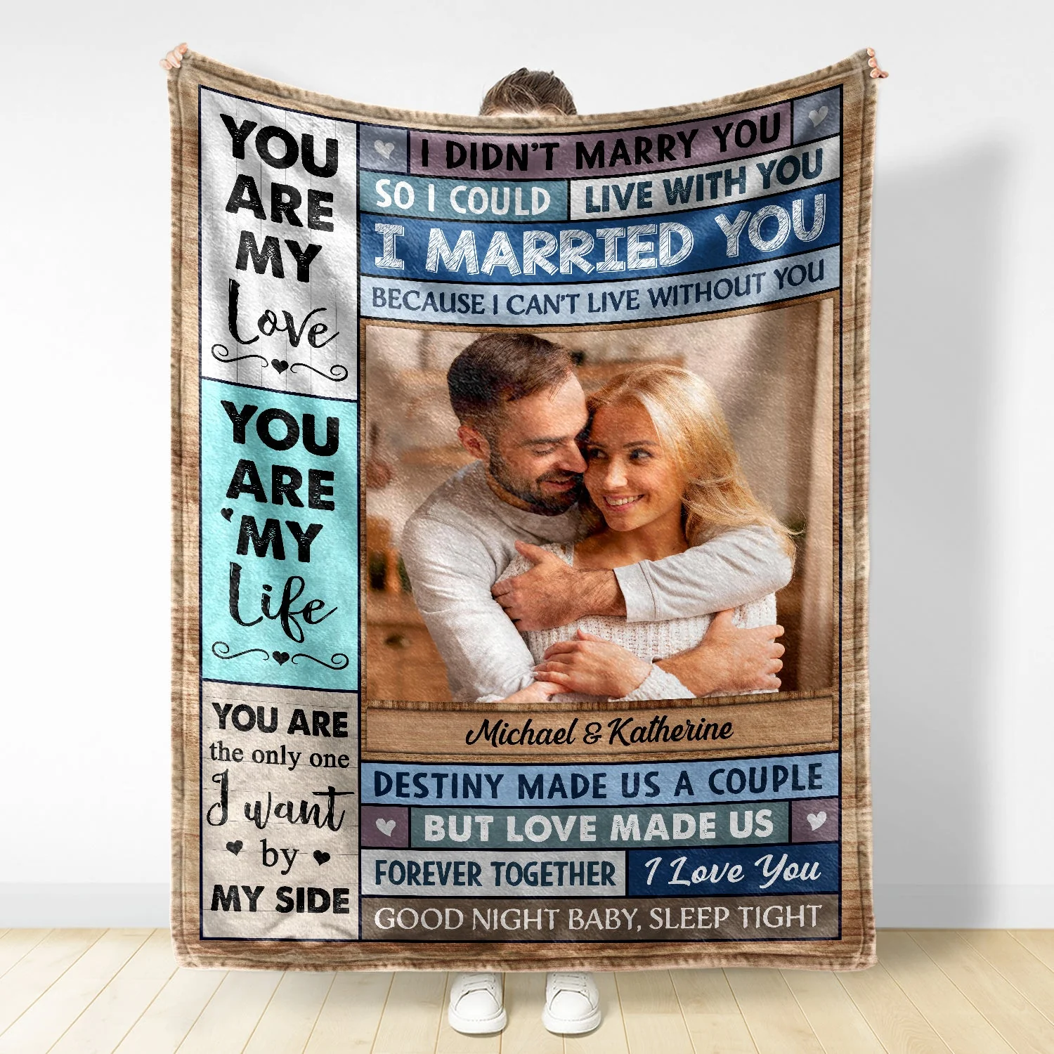 Custom Photo You Are My Love I Married You Because I Can't Live Without You Husband Wife - Gift For Couples - Personalized Fleece Blanket - Image 2