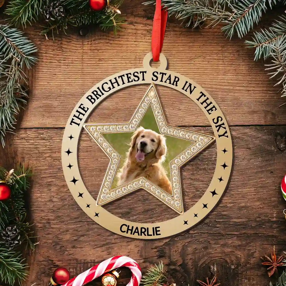 Custom Photo You Are The Brightest Star In The Sky - Personalized Metal Ornament - Image 5