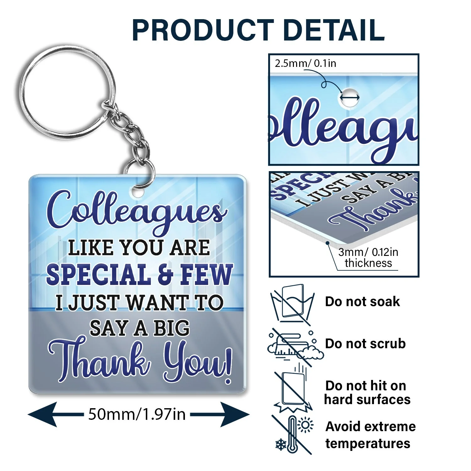Custom Photo You Are The Reason I Don't Punch People At Work - Funny, Anniversary, Birthday Gifts For Colleagues, Coworker, Besties - Personalized Custom Acrylic Keychain - Image 6