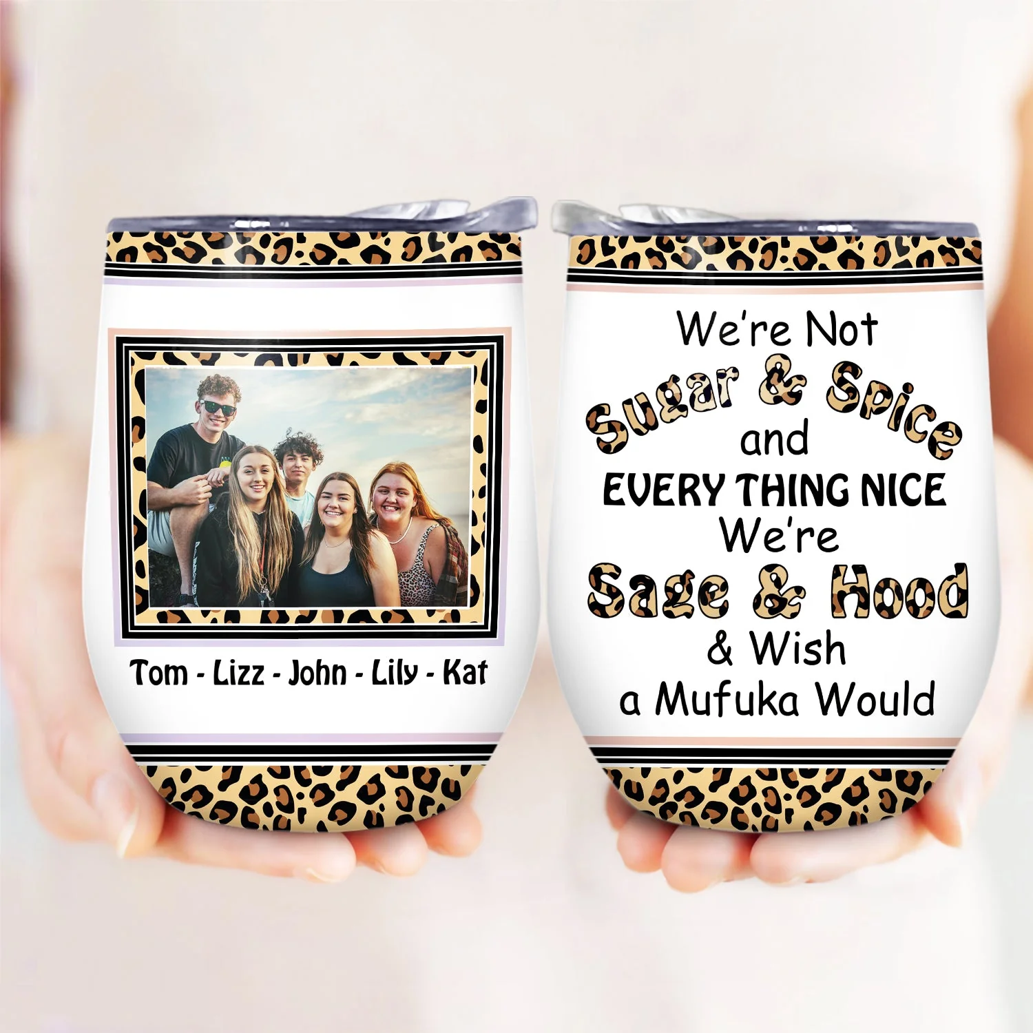 Custom Photo You Are The SHE To My NANIGANS Sisters - Gift For Bestie, Sibling - Personalized Custom Wine Tumbler - Image 3