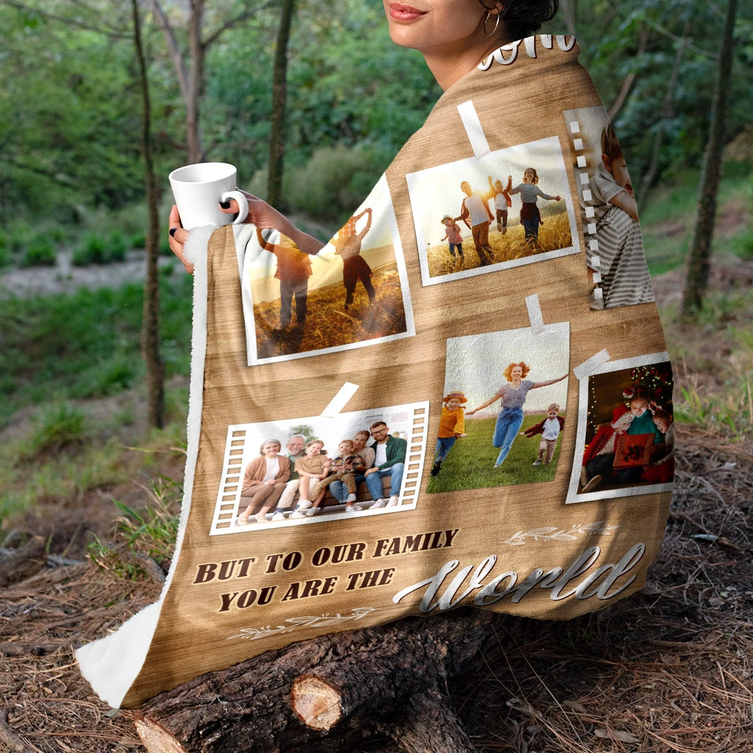 Custom Photo You Are The World - Gift For Mom & Dad - Personalized Fleece Blanket - Image 3
