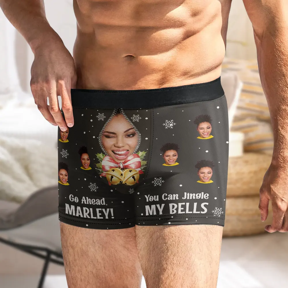 Custom Photo You Can Jingle My Bell - Personalized Men's Boxer Briefs - Image 6