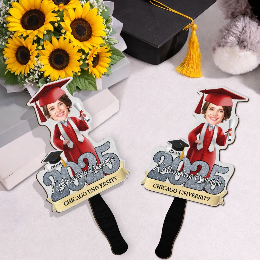 Custom Photo You Did It Congrats Graduation - Personalized Graduation Handheld Fan - Image 3