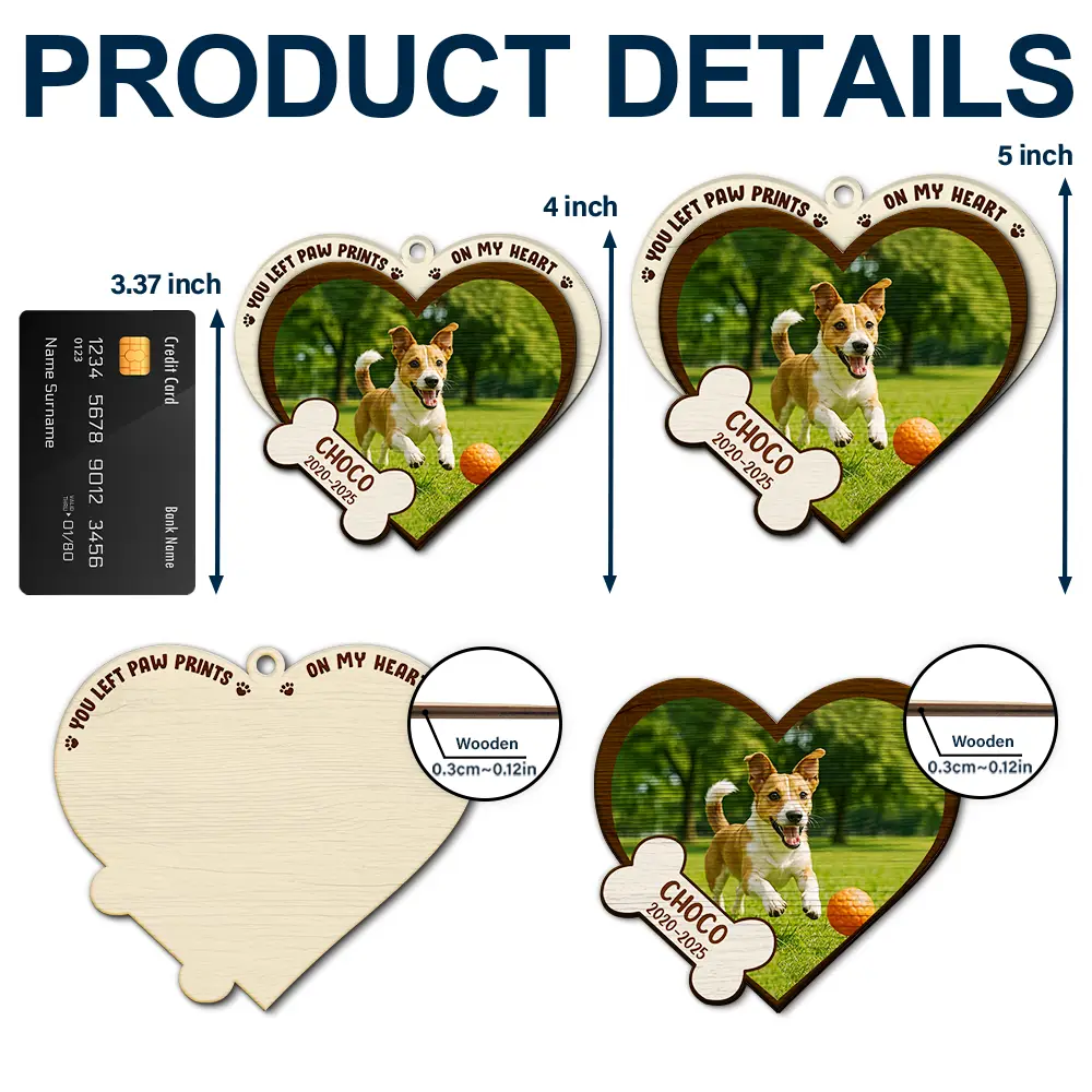 Custom Photo You Live Forever In My Heart - Personalized 2-Layered Wooden Ornament - Image 5