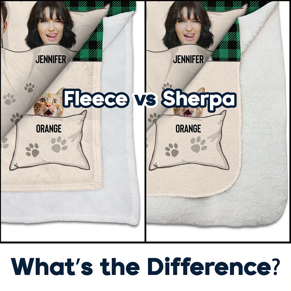 Custom Photo You & Me And The Dogs Cats Fur Babies - Personalized Fleece Blanket, Sherpa Blanket - Image 5