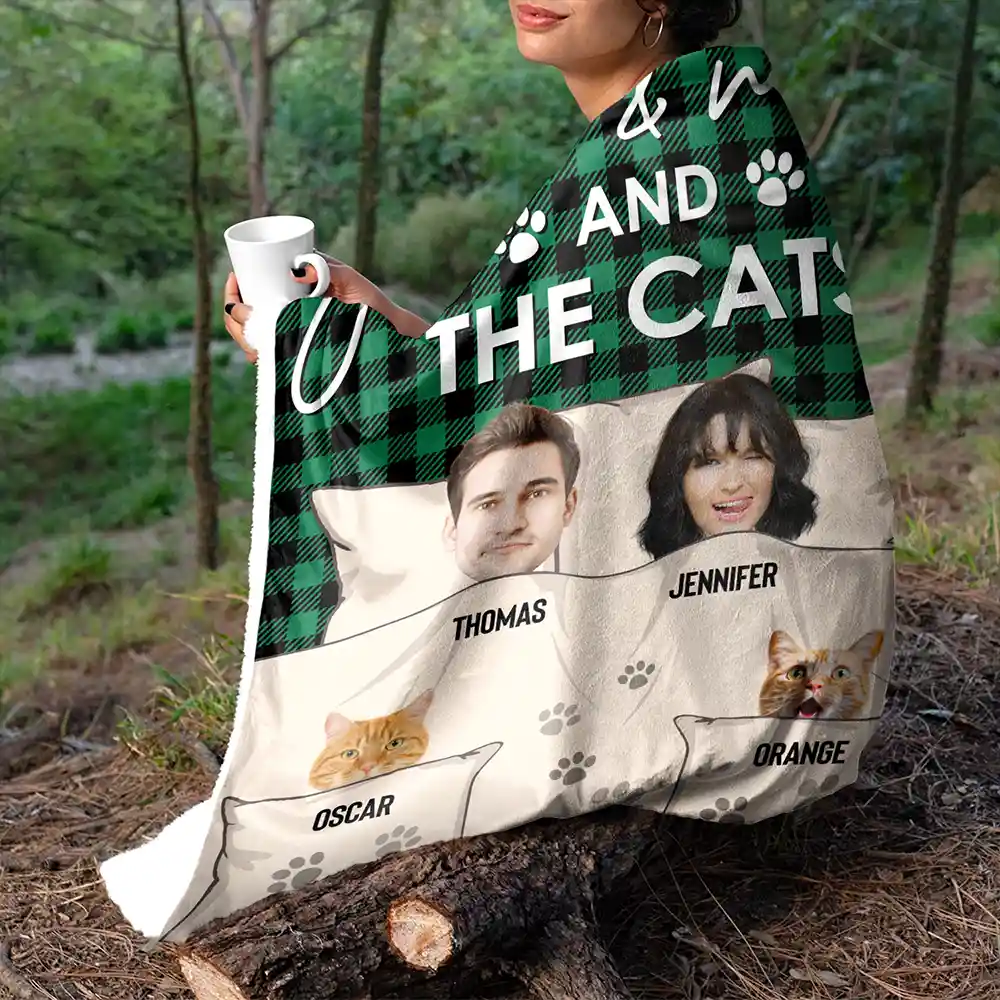 Custom Photo You & Me And The Dogs Cats Fur Babies - Personalized Fleece Blanket, Sherpa Blanket - Image 6
