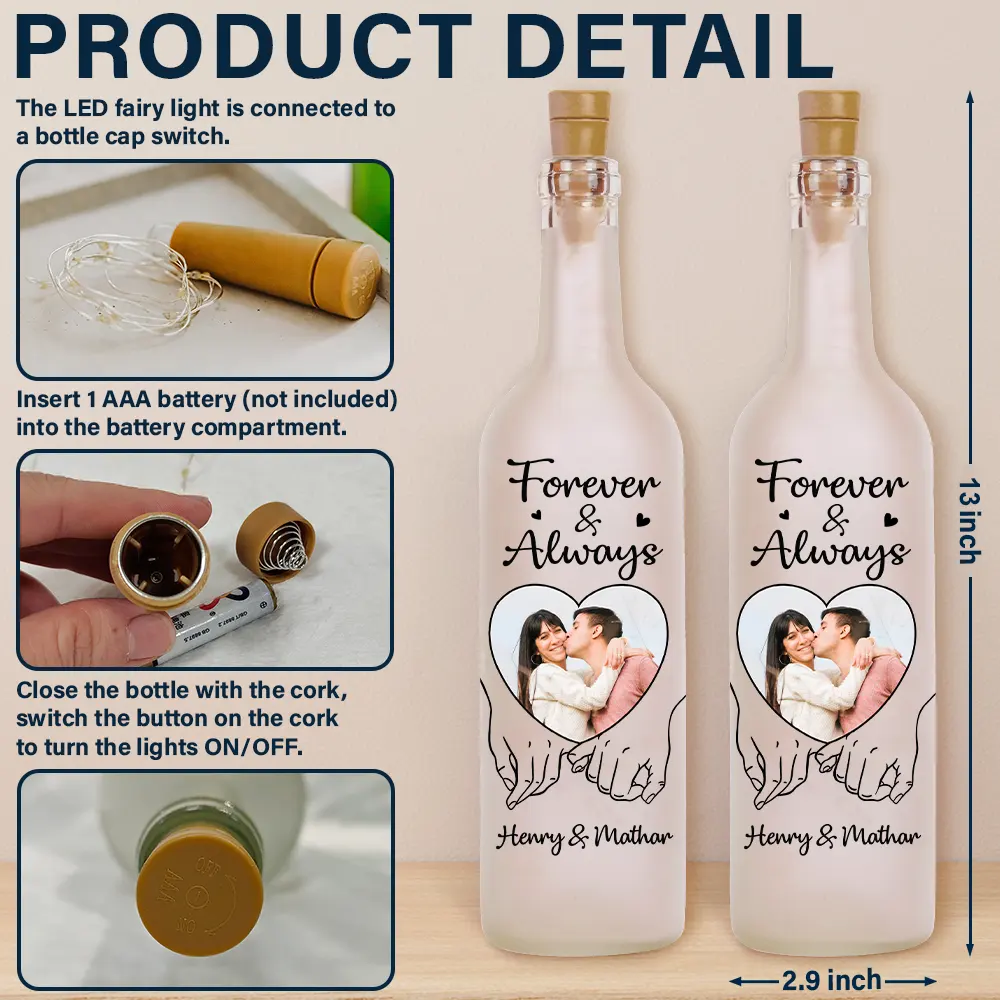 Custom Photo You & Me We Got This - Personalized Bottle Light - Image 5