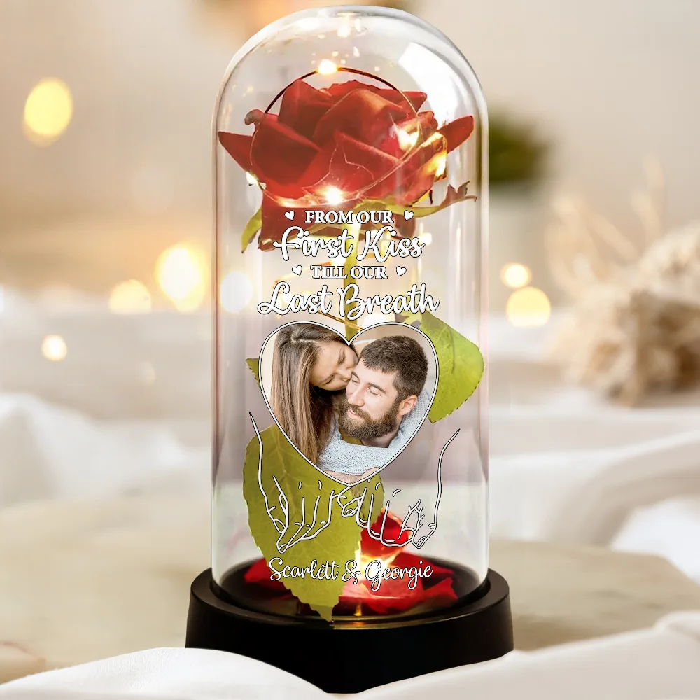Custom Photo You & Me We Got This - Personalized Everlasting Rose Dome Lamp - Image 3