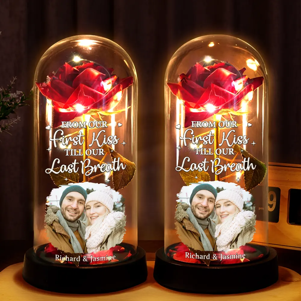 Custom Photo You & Me We Got This - Personalized Everlasting Rose Dome Lamp - Image 2