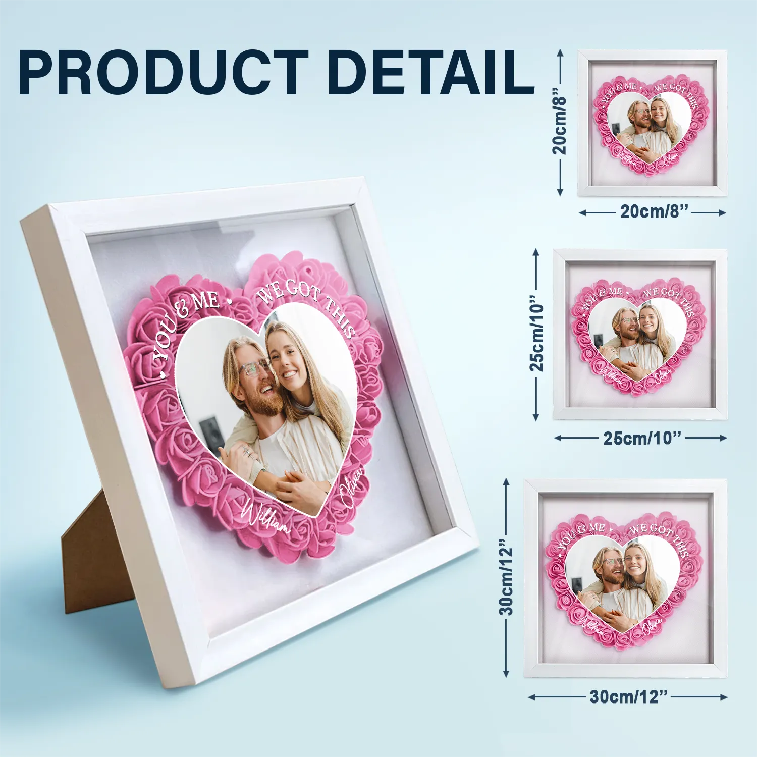 Custom Photo You & Me We Got This - Personalized Flower Shadow Box - Image 5