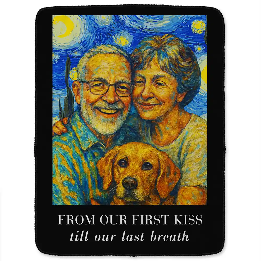 Custom Photo You & Me We Got This Under Starry Night - Personalized Fleece Blanket, Sherpa Blanket - Image 3