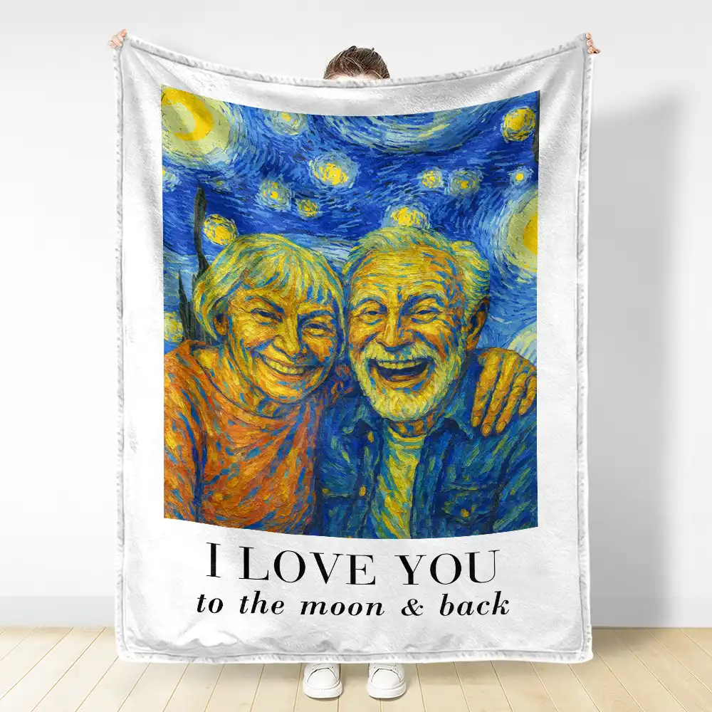 Custom Photo You & Me We Got This Under Starry Night - Personalized Fleece Blanket, Sherpa Blanket - Image 4