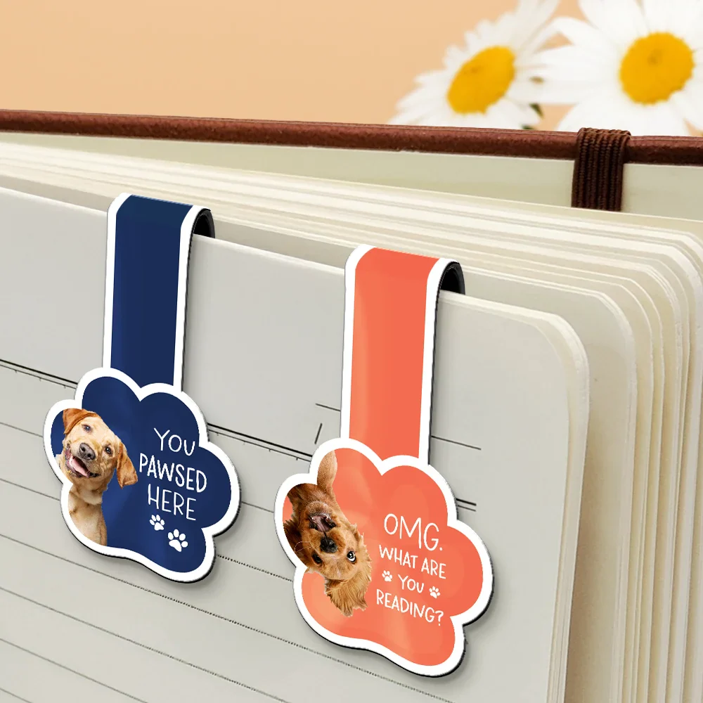 Custom Photo You Pawsed Here - Personalized Custom Shaped Magnetic Bookmark Clip - Image 5