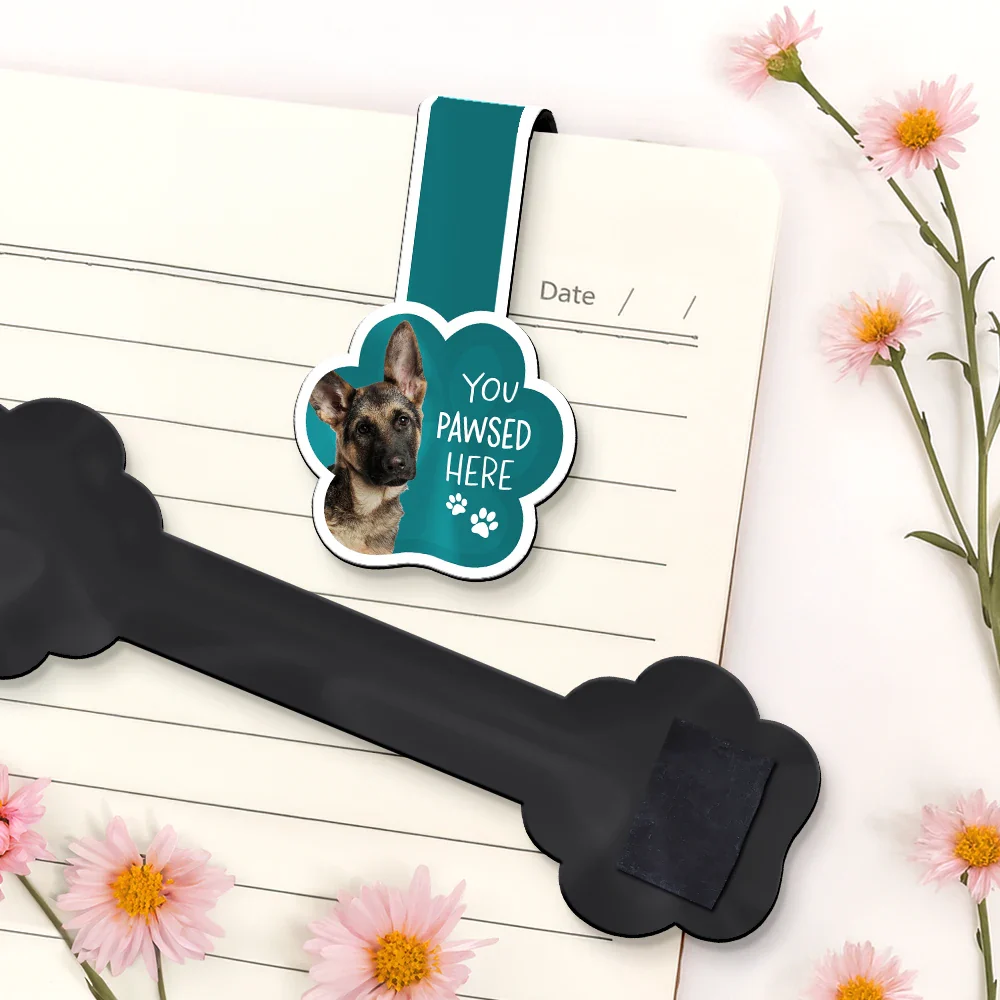 Custom Photo You Pawsed Here - Personalized Custom Shaped Magnetic Bookmark Clip - Image 6
