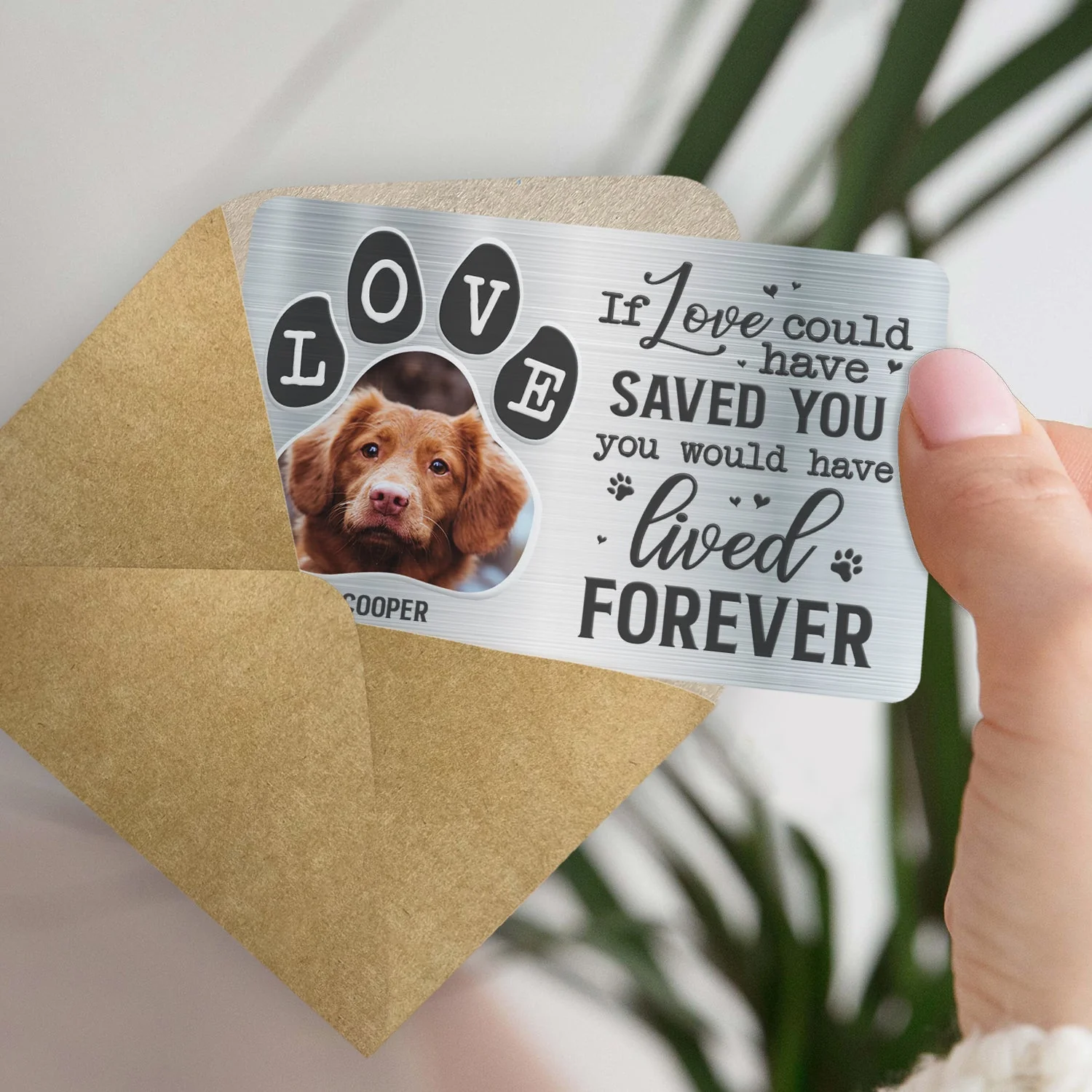 Custom Photo You Were My Favorite Hello - Gift For Pet Lovers - Personalized Aluminum Wallet Card - Image 4